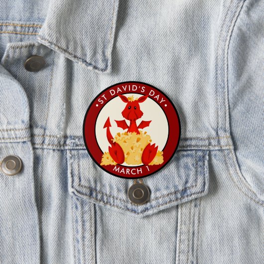 Badge Rond 7,6 Cm Saint-David’s Day (En situation)