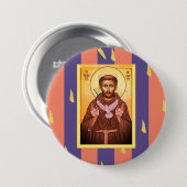 Badge Rond 7,6 Cm Saint François d'Assise (Devant & derrière)