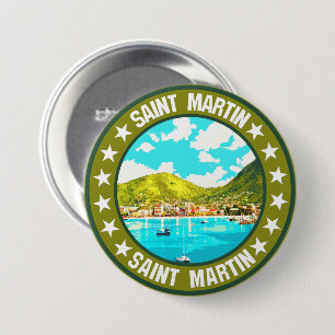 Badge Rond 7,6 Cm Saint Martin