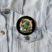 Badge Rond 7,6 Cm Saint-Patrick Danse Dab Leprechaun Dabbing (En situation)