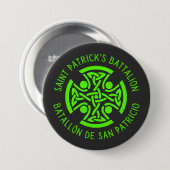 Badge Rond 7,6 Cm Saint Patrick's Battalion San Patricios Catholique (Devant & derrière)