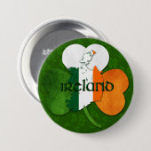 Badge Rond 7,6 Cm Saint Patrick's Day - Irlande/Carte (Devant & derrière)