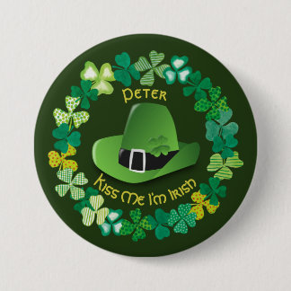 Badge Rond 7,6 Cm Saint Patrick's Day Personnalisé Embrasse-moi Je s