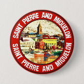 Badge Rond 7,6 Cm Saint Pierre et Miquelon (Devant)