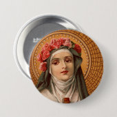 Badge Rond 7,6 Cm Saint Rose de Lima Button (Devant & derrière)