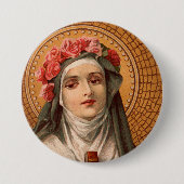 Badge Rond 7,6 Cm Saint Rose de Lima Button (Devant)