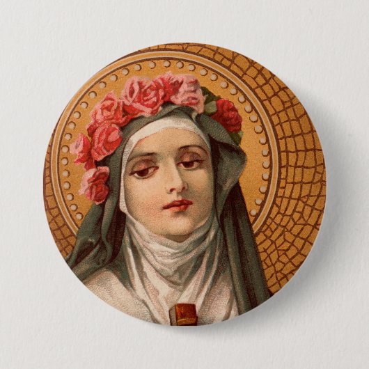 Badge Rond 7,6 Cm Saint Rose de Lima Button (Devant)
