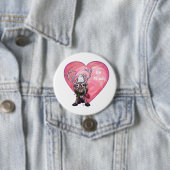Badge Rond 7,6 Cm Saint Valentin (En situation)