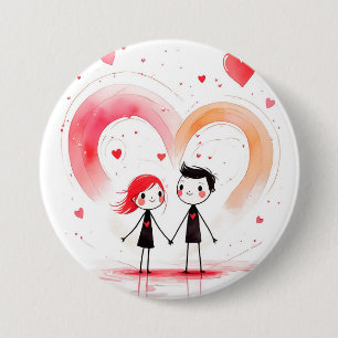 Badge Rond 7,6 Cm Saint-Valentin 2025