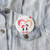 Badge Rond 7,6 Cm Saint-Valentin 2025 (En situation)