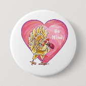 Badge Rond 7,6 Cm Saint-Valentin au poulet (Devant)