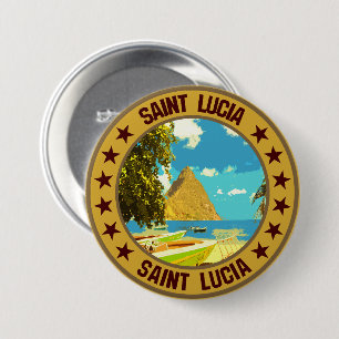 Badge Rond 7,6 Cm Sainte-Lucie