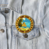 Badge Rond 7,6 Cm Sainte-Lucie (En situation)