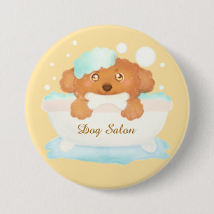 Badge Rond 7,6 Cm Salon de toilettage des chiens