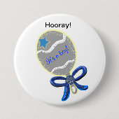 Badge Rond 7,6 Cm Salut ! C'est un garçon ! Bouton Faire-part étoile (Devant)