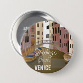 Badge Rond 7,6 Cm Salutations de Venise (Devant & derrière)