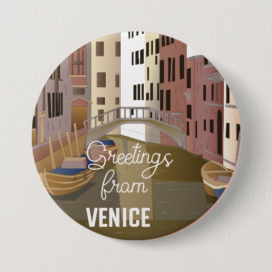 Badge Rond 7,6 Cm Salutations de Venise (Devant)