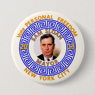 Badge Rond 7,6 Cm Sam Sloan pour le maire 2013 de NYC