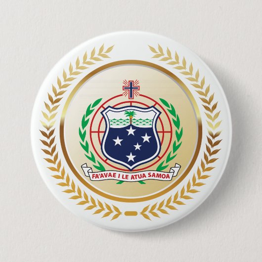Badge Rond 7,6 Cm Samoa Armoiries (Devant)
