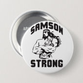 Badge Rond 7,6 Cm Samson Strong - Bodybuilding (Devant & derrière)