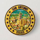 Badge Rond 7,6 Cm San Antonio (Devant)