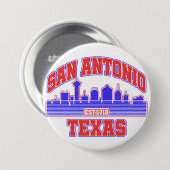 Badge Rond 7,6 Cm San Antonio, Texas (Devant & derrière)