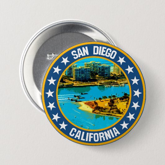 Badge Rond 7,6 Cm San Diego (Devant & derrière)