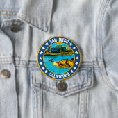 Badge Rond 7,6 Cm San Diego (En situation)
