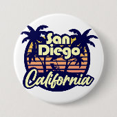 Badge Rond 7,6 Cm San Diego Californie (Devant)