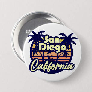 Badge Rond 7,6 Cm San Diego Californie