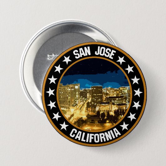 Badge Rond 7,6 Cm San Jose (Devant & derrière)