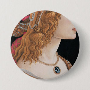 Badge Rond 7,6 Cm Sandro Botticelli Portrait Idéalisé D'Une Dame