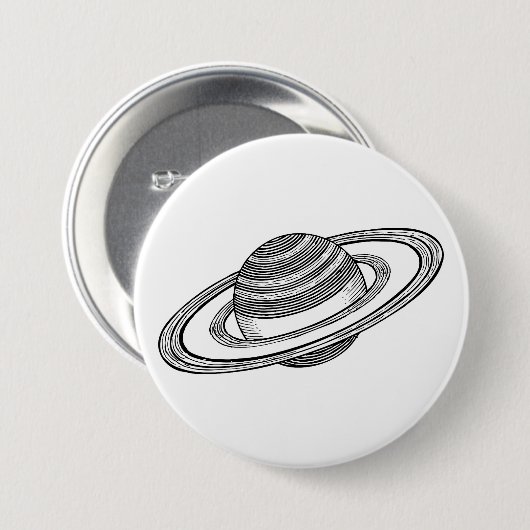 Badge Rond 7,6 Cm Saturne (Devant & derrière)