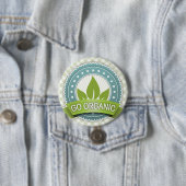 Badge Rond 7,6 Cm Sautent le bouton organique (En situation)