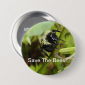 Badge Rond 7,6 Cm Sauvez le bouton d'abeilles (Devant & derrière)