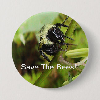 Badge Rond 7,6 Cm Sauvez le bouton d'abeilles
