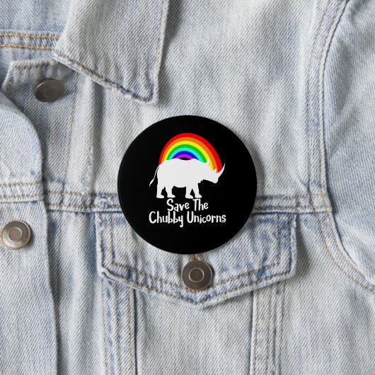 Badge Rond 7,6 Cm Save The Chubby Unicorns (En situation)