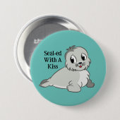 Badge Rond 7,6 Cm Sceau Avec Bouton Baiser (Devant & derrière)