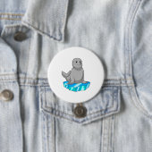 Badge Rond 7,6 Cm Sceau avec flocons de glace (En situation)