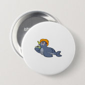 Badge Rond 7,6 Cm Sceau avec noix de coco (Devant & derrière)