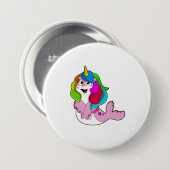 Badge Rond 7,6 Cm Sceau comme licorne (Devant & derrière)