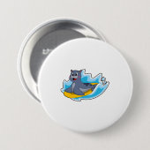 Badge Rond 7,6 Cm Sceau comme surfeur avec Surfboard (Devant & derrière)