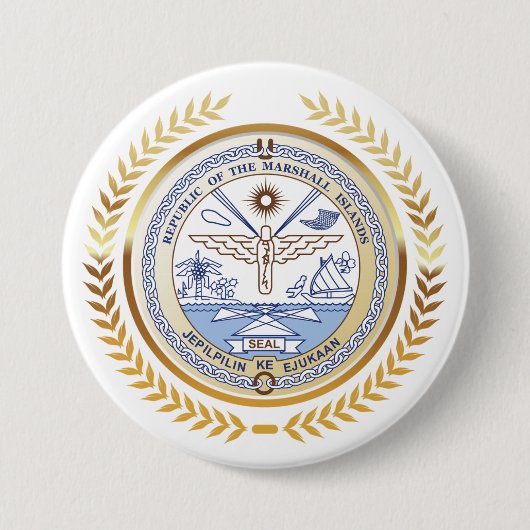 Badge Rond 7,6 Cm Sceau des Îles Marshall (Devant)