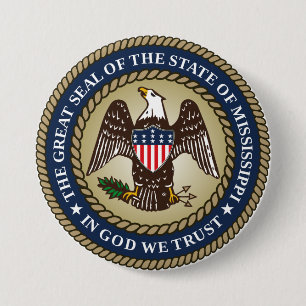 Badge Rond 7,6 Cm Sceau du Mississippi (État des États-Unis)