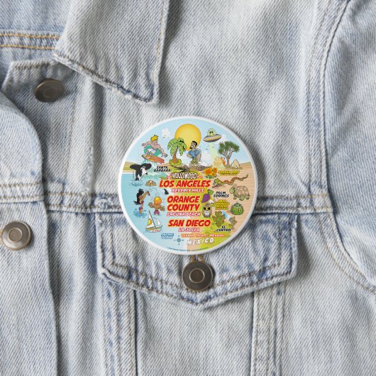Badge Rond 7,6 Cm Scène SoCal (En situation)