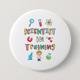 Badge Rond 7,6 Cm Scientifique en formation pour jeunes scientifique
