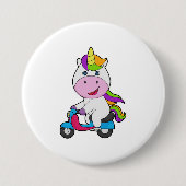 Badge Rond 7,6 Cm Scooter Unicorn (Devant)