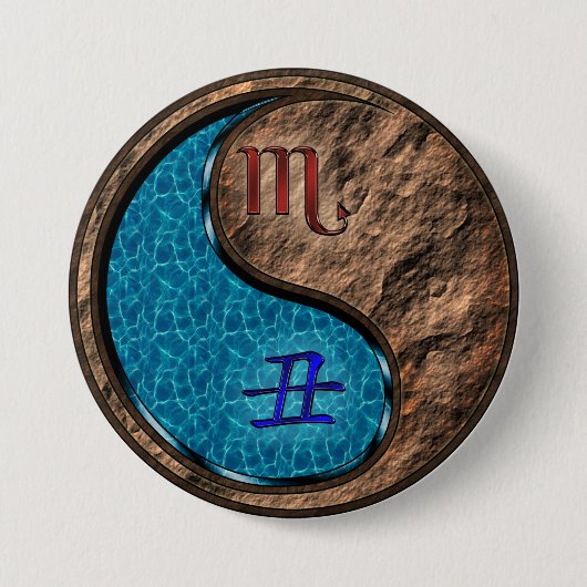 Badge Rond 7,6 Cm Scorpion & Bœuf de Terre (Devant)