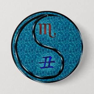 Badge Rond 7,6 Cm Scorpion & Bœuf d'eau