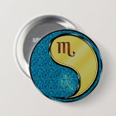 Badge Rond 7,6 Cm Scorpion & Chien Métal (Devant & derrière)
